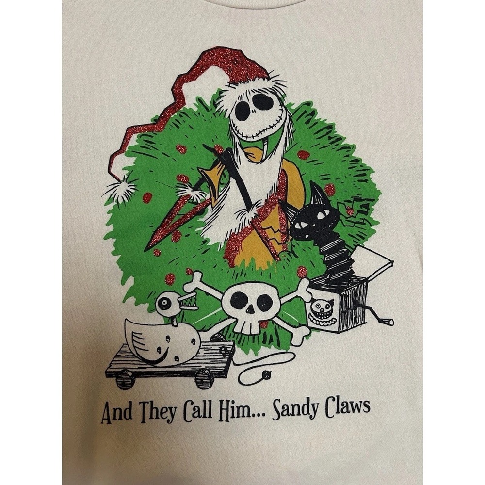 Disney Nightmare Before Christmas Sweatshirt Youth L Jack Skellington Santa